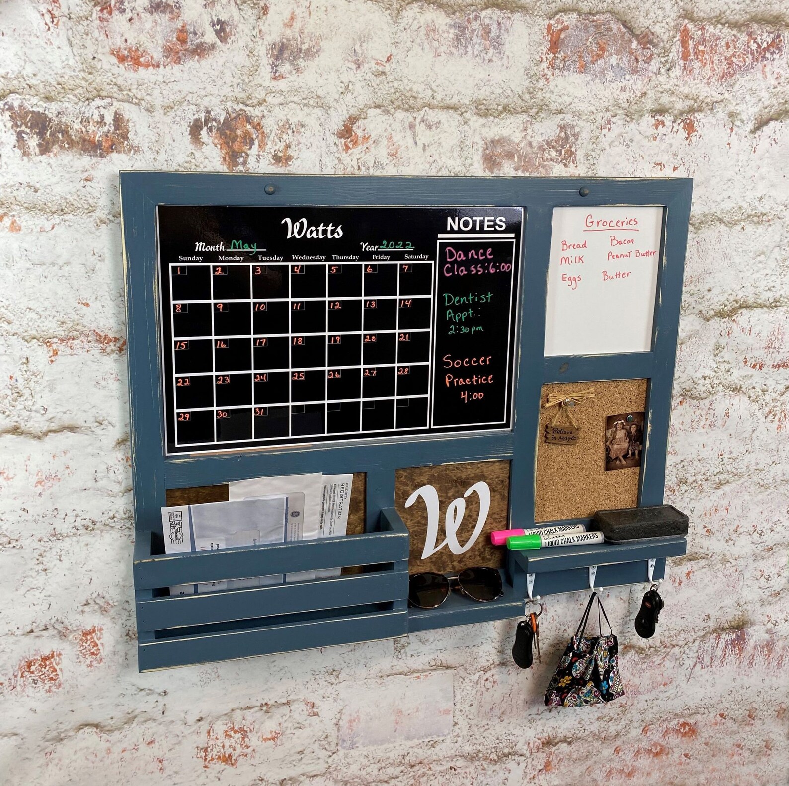 Allinone Liquid Chalk/dry Erase Calendar Cork Board Dry Etsy