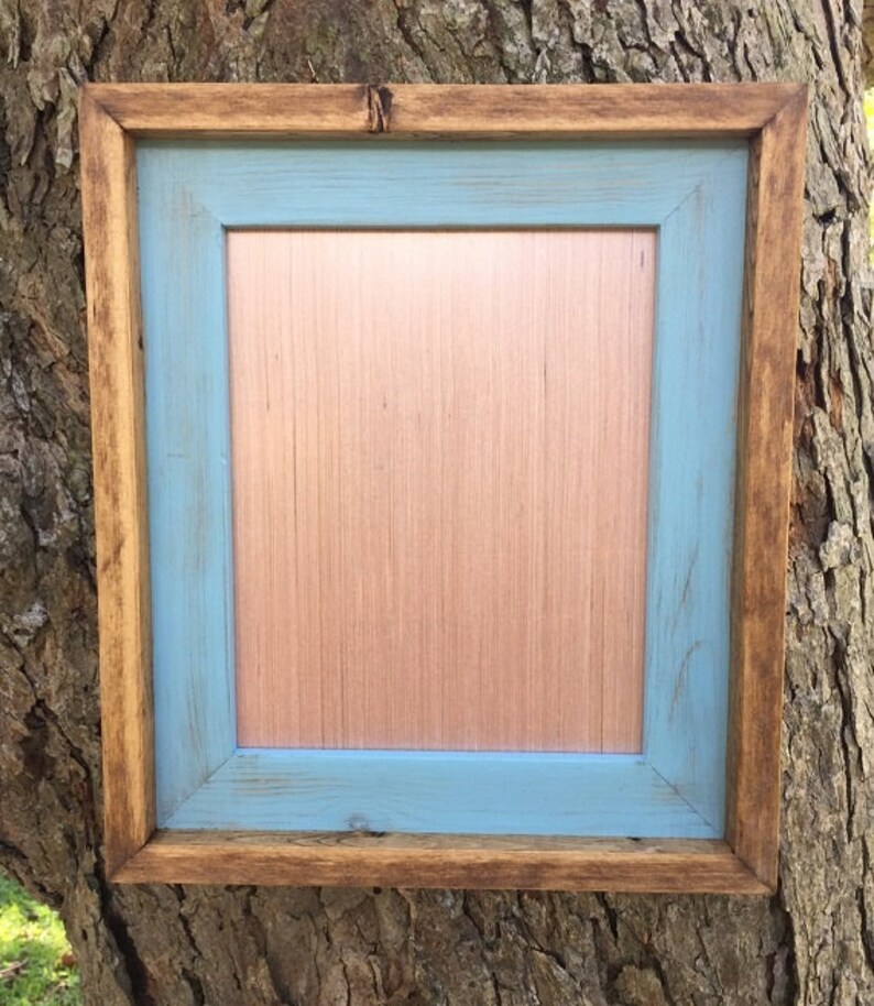 10 x 13 Baby Blue Wooden Picture Frame Rustic Weathered Etsy