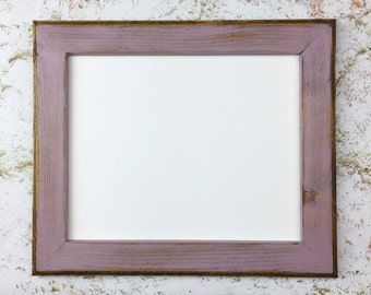 8.5 x 11 Picture or Document Frame, Lilac Rustic Weathered Style With Routed Edges, Home Decor, Rustic Home Decor, Rustic Wood Frames, Lilac