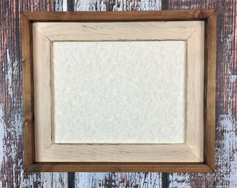 11 x 14 Rustic Picture Frame, Cream, Rustic Weathered, Stacked And Stained, Rustic Home Decor, Rustic Wood Frame, Wooden Frame, Handmade