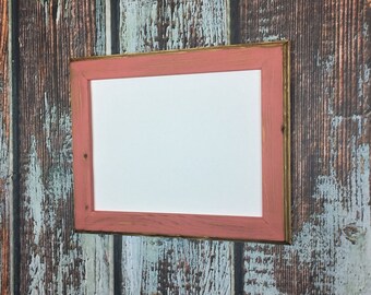 8.5&quot; x 11&quot; Picture Frame With Routed Edges,  Rustic Home Décor, Rustic Wood Frames, Rustic Frames, You Choose Your Color and Finish, Coral
