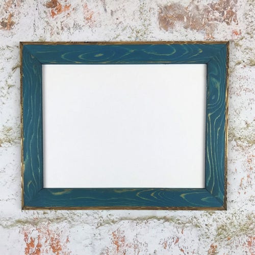 TURQUOISE / TEAL Rustic Wood Picture Frame Reclaimed Etsy