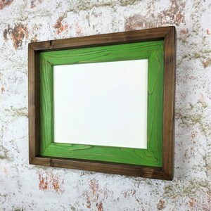 8 X 8 Picture Frame, Dark Green Rustic Weathered Style Stained With Routed  Edges, Home Decor, Rustic Decor, Wooden Frames, Rustic Wood Frame 