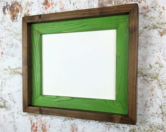 Stacked Stained Picture Frame: 5x7, Lime Green Rustic Weathered Finish