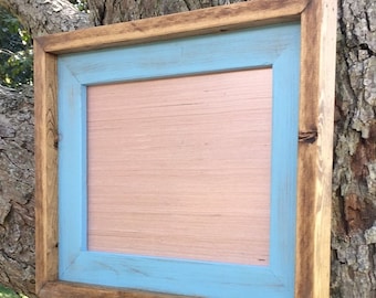Rustic Weathered Wood 8x10 Picture Frame, Stacked Stained Style, Custom Colors