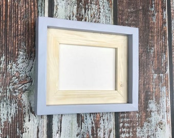 4 x 6  Inch, Cream and Light Blue, Weathered & Solid, Stacked and Painted Frame, You Choose Your Colors, Rustic Home Decor, Wood Frame,