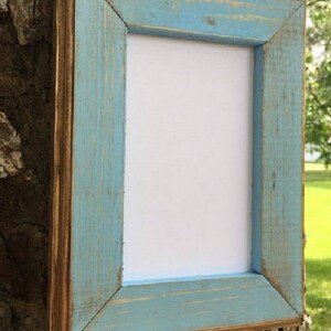 5 X 7 Wood Picture Frame Baby Blue Rustic Weathered With - Etsy