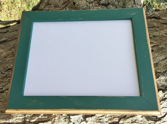 8 X 8 Picture Frame, Dark Green Rustic Weathered Style Stained With Routed  Edges, Home Decor, Rustic Decor, Wooden Frames, Rustic Wood Frame 