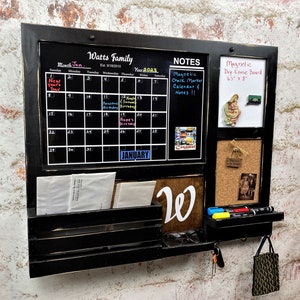 All-in-One, MAGNETIC, Liquid Chalk/Dry Erase Calendar, Cork Board, Dry Erase Board, Kitchen Organizer, Message Board, Command Center zdjęcie 1