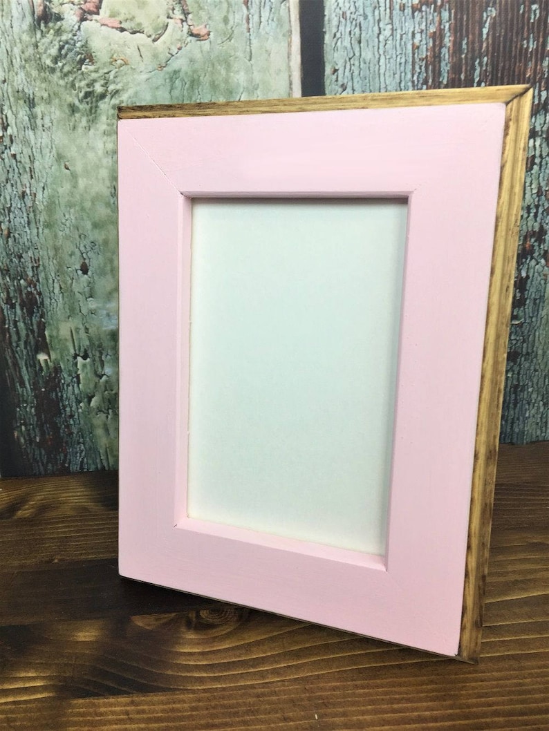 5 X 7 Wooden Picture Frame Pink Solid Finish With Routed Image 0