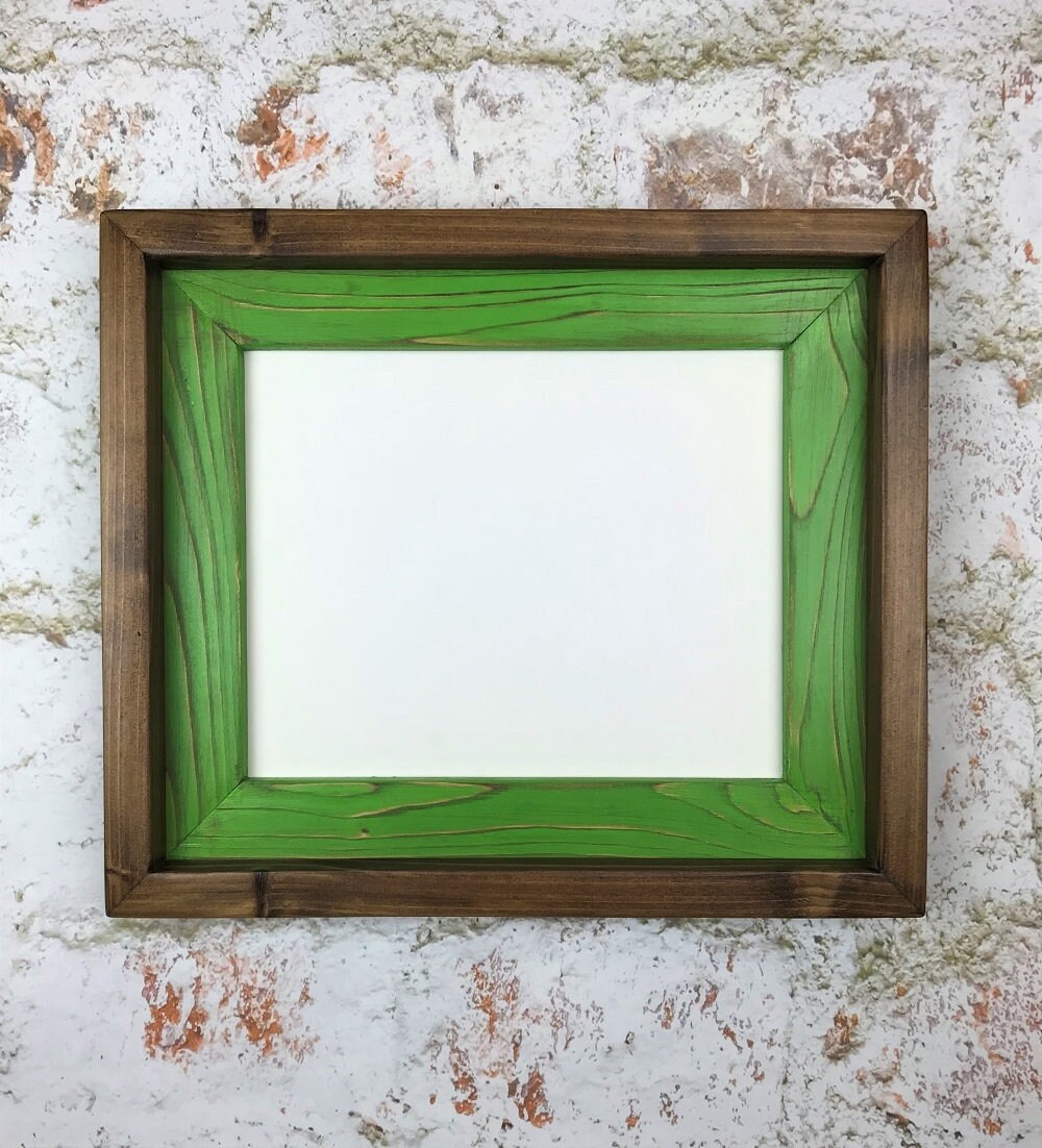 5 X 7 Inch Frame Lime Green Rustic Weathered Stacked and Etsy