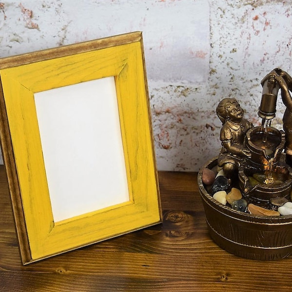 Yellow Wood Frame Etsy