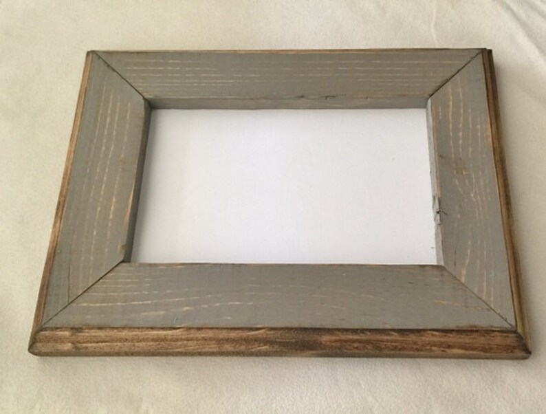 8 X 8 Picture Frame Gray Rustic Weathered Style With Routed Etsy