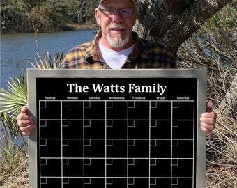 Personalized Framed Dry Erase Calendar, Your Choice of Personalization, Color and Finish