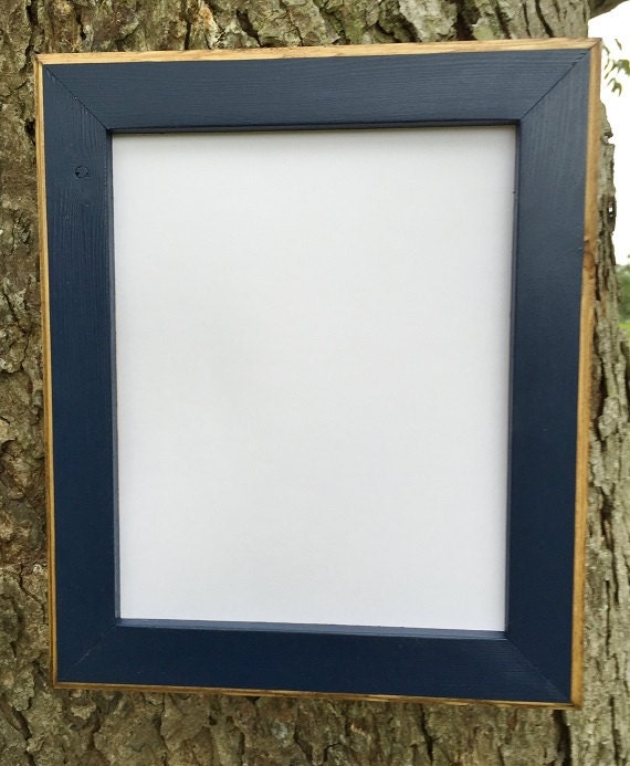 8 X 10 Wooden Picture Frame Navy Blue Solid Style Finish Etsy