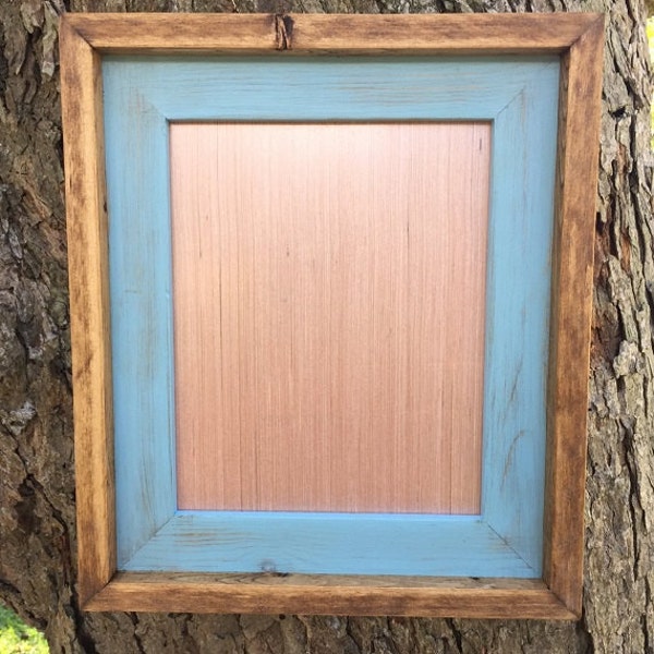 Rustic Weathered 8.5x11 Picture Frame, Stacked Wood, Custom Color