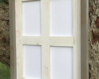 Multi Photo Collage Frame, Four 5x7 Openings, Stacked and Painted or Stained