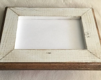 Our # 1 Best Seller! 8 x 8 Picture Frame, Rustic Weathered White With Routed Edges, Square Picture Frame, Home Decor, Rustic Wood Frame