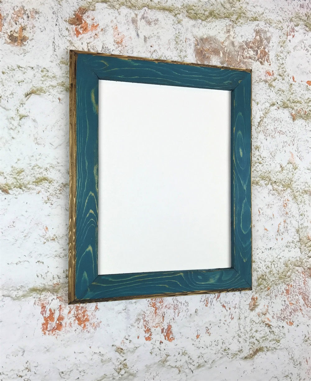 10 x 13 Picture Frame Teal Rustic Weathered Style With Routed Etsy