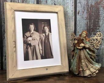 Rustic Weathered 8x10 Picture Frame, Routed Painted Edges, Multiple Colors Finishes