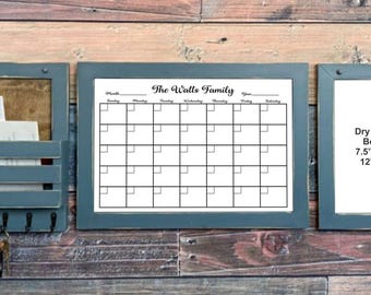 Small Personalized Organizer/Command Center Set, You Choose the Calendar and Coordinating Pieces, Color and Finish