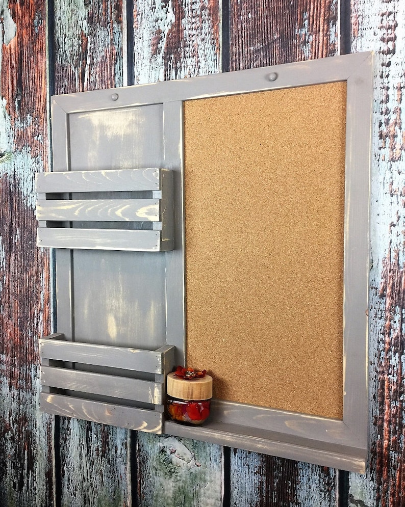 Kitchen Office Organizer Bulletin Board Double Mail Holder Etsy