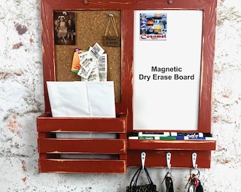 MAGNETIC Mini Organizer Command Center, Cork and Dry Erase, Mail