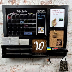 All-in-One, MAGNETIC, Liquid Chalk/Dry Erase Calendar, Cork Board, Dry Erase Board, Kitchen Organizer, Message Board, Command Center zdjęcie 2