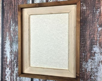 8 x 10 Cream Rustic Weathered Stacked And Stained Picture Frame, Wooden Frames, Rustic Home Decor, Rustic Frames, Rustic Wood Frames,