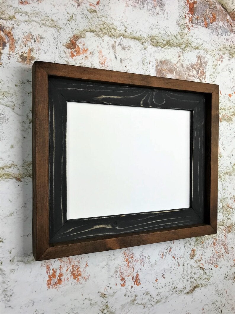 Painted Inner Frame Stacked Wooden Photo Frame, Stained Finish, 8.5 X 11 Inch - Etsy