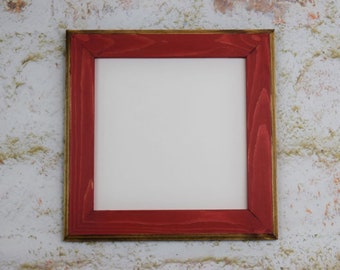 Rustic 10x10 Wood Photo Frame: Weathered Finish, Routed Edges