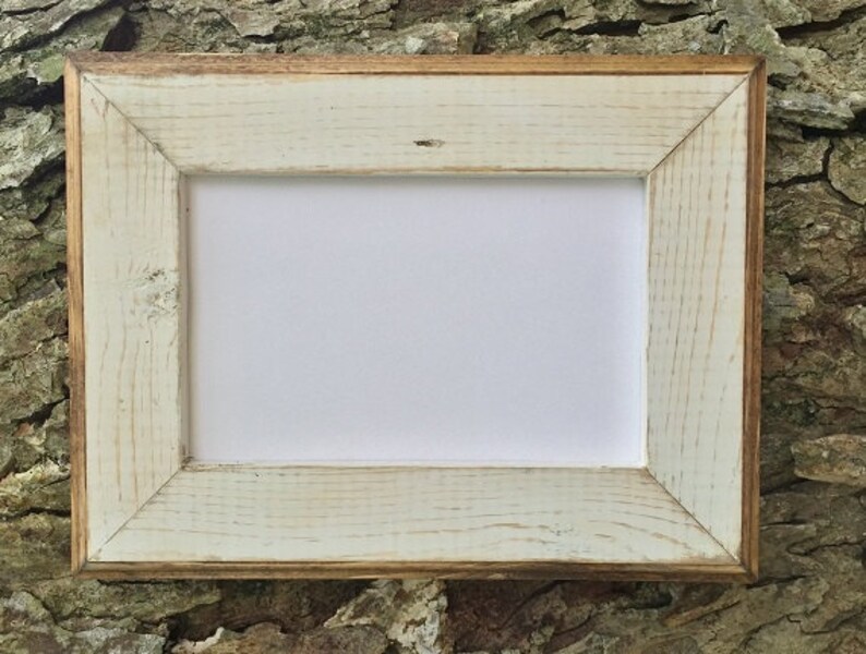 4 X 6 Wooden Picture Frame White Rustic Weathered Style With Etsy