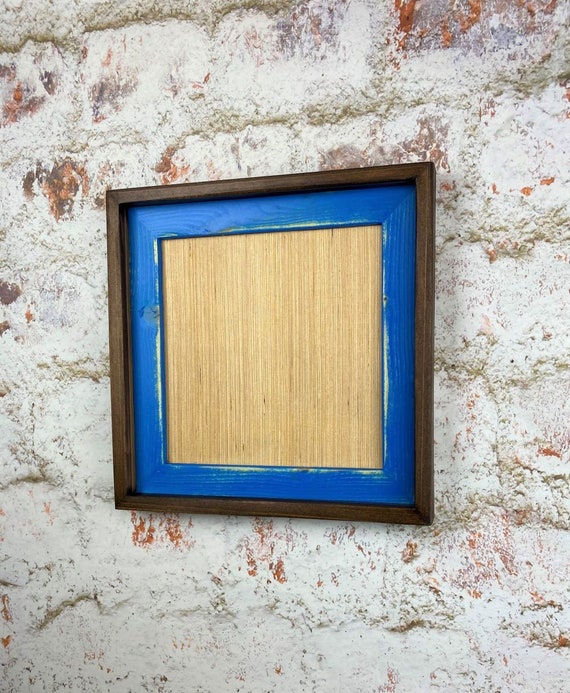 8 X 8 Inch Weathered Stacked and Stained Picture Frame, Wooden