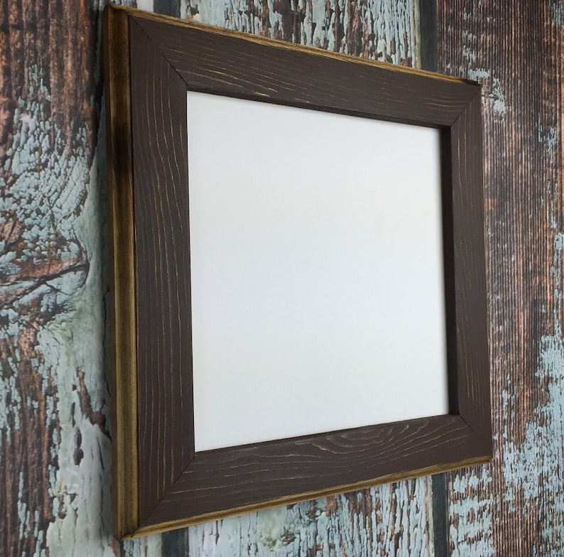 8 X 8 Picture Frame Brown Rustic Weathered Style With Routed Etsy
