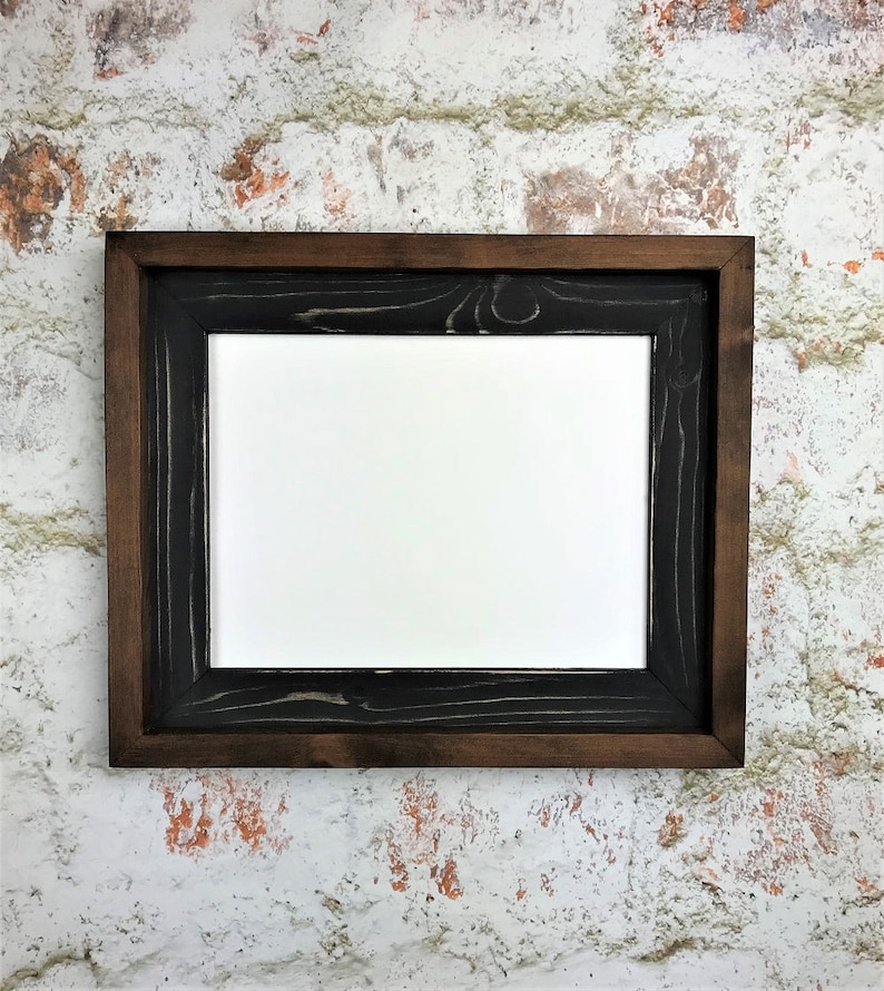 8.5 x 11 Black Weathered Picture Frame Wooden Frame Etsy