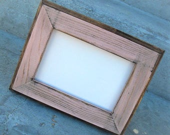 4 x 6" Picture Frame, Pink Wooden, Rustic Weathered Style With Routed Edges, Rustic Home Decor, Home Decor, Rustic Frames, Wood Frame, Pink