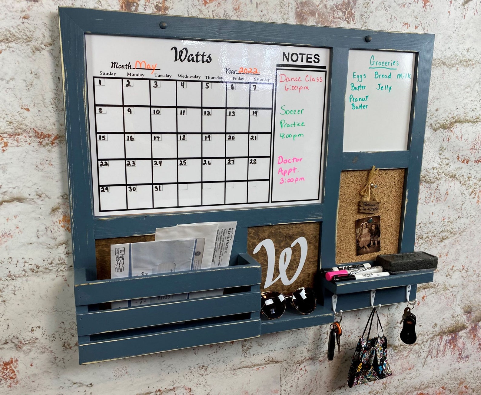 All-in-one Liquid Chalk/dry Erase Calendar Cork Board Dry - Etsy
