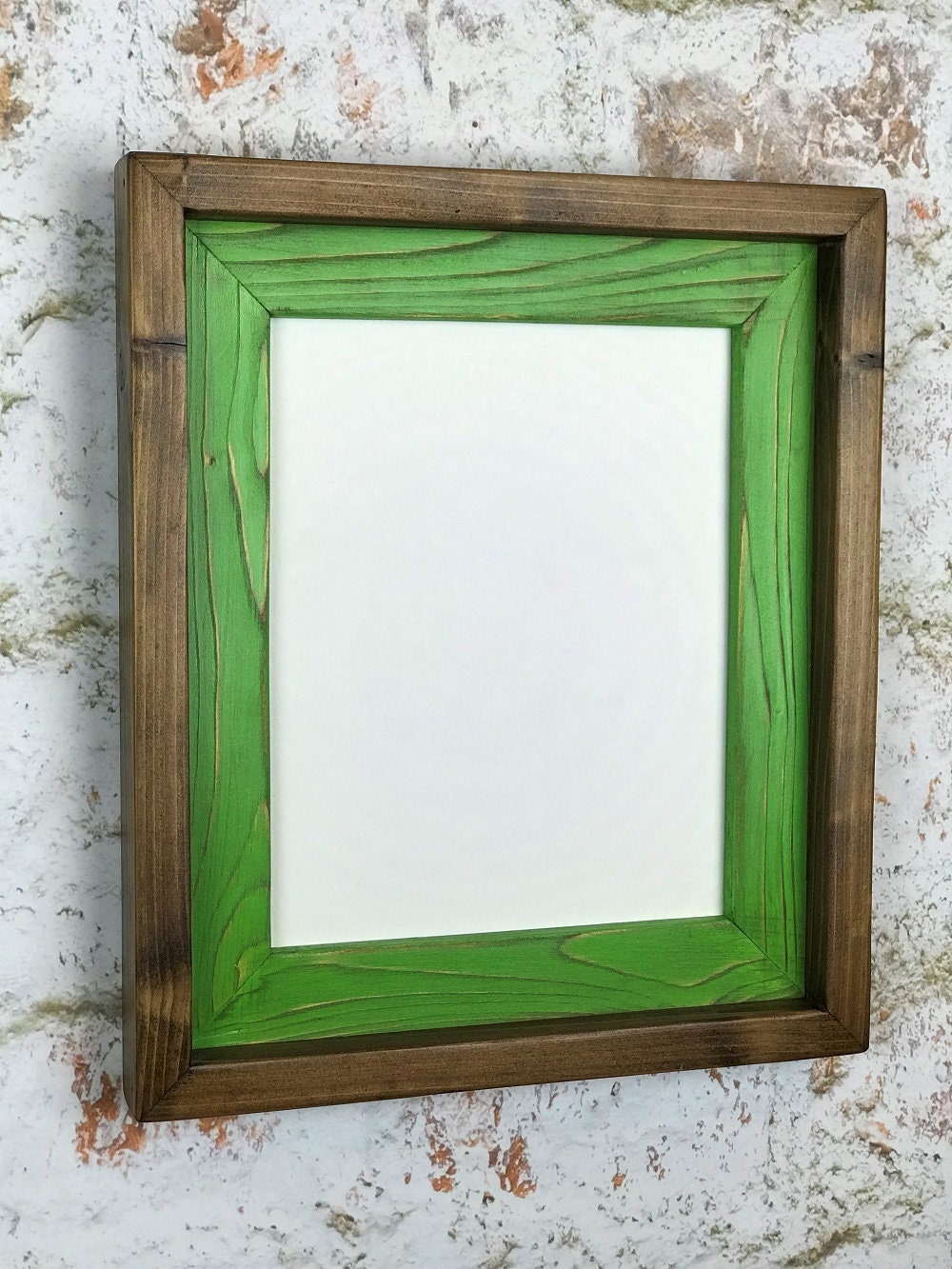 5 X 7 Inch Frame Lime Green Rustic Weathered Stacked and Etsy
