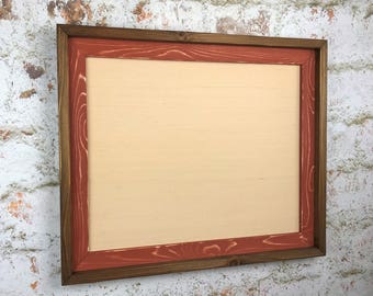 16" x 20" Stacked and Stained Style, Spice Weathered Stacked And Stained Picture Frame, Home Décor, Rustic Home Décor, Rustic Wood Frame