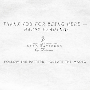 K&ouml;nnte beinhalten: Vielen Dank, dass du hier bist - Fr&ouml;hliches Perlen! Bead Patterns by Olena. Folge dem Muster - erschaffe die Magie.