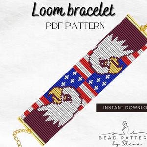 USA Flagge Loom Perlenarmband Muster PDF - Amerikanisches Perlenarmband für den 4