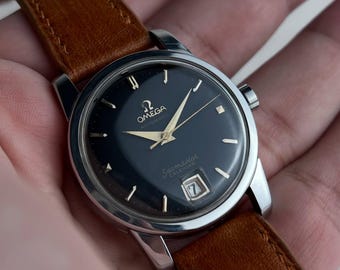 Vintage 1950s Omega Seamaster Automatic Watch | Black Dial, Swiss Made