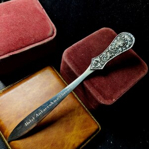Antique Silver Letter Opener – Rare Vintage Desk Accessory, Handcrafted Floral Batik Motif, Collectible Office Decor