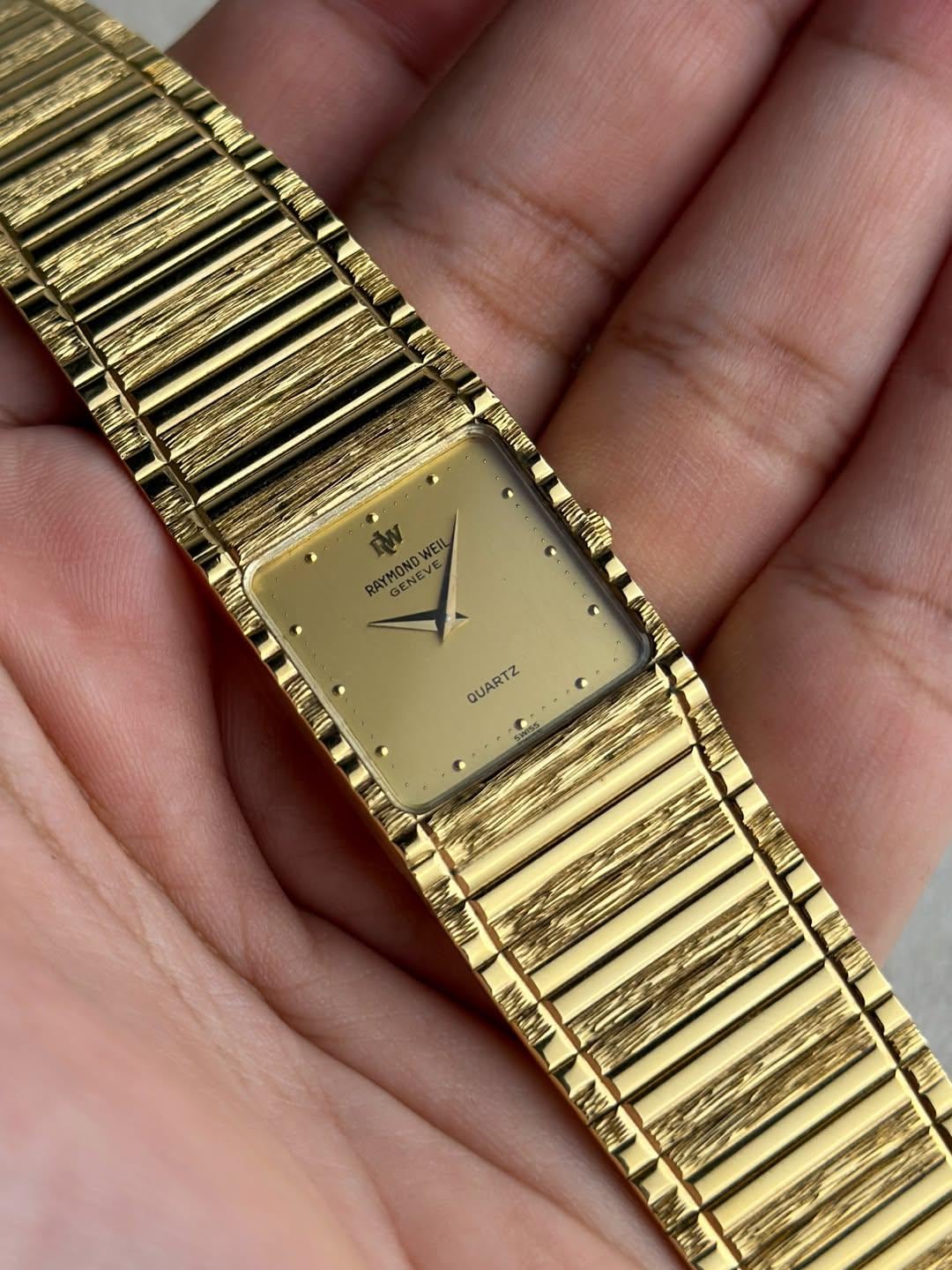 Raymond Weil “bamboo” – Ref. 9059 | 18K Gold Electroplated | 1980s