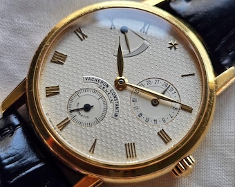 Vacheron Constantin Patrimony 47200/1 Guilloche Dial 18K Gold Automatic Rare Dress Watch
