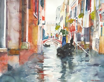 Venice Watercolor, Europe, Painting  "VeniceII"