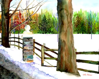 Vermont, Sharon Vermont, Landscape Watercolor, Joseph Smith