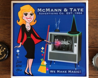 MCMANN and TATE ADVERTISING - Souvenir Drink Tile Coaster - Original Design by Lisa Was Here, The Coaster Gal