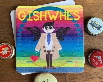 GISHWHES RAINBOW - Souvenir Drink Coaster Beermat - Original Design by Lisa Was Here, The Coaster Gal