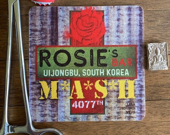 ROSIE'S BAR - Souvenir Drink Beermat and Tile Coasters - Original Design by Lisa Was Here, The Coaster Gal